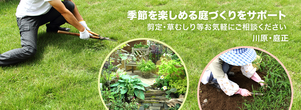 神奈川県横浜市の庭のお手入れ庭掃除は株式会社川原 庭正